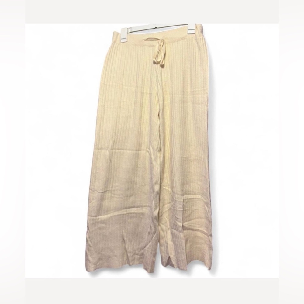 Cream Wide-Leg Pants - Shein